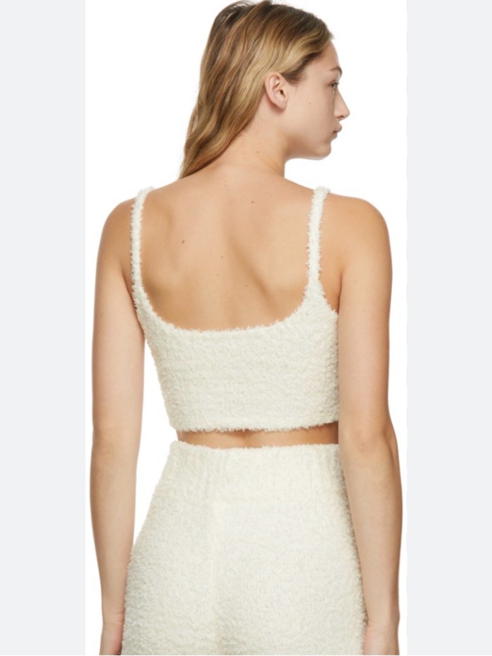 NWT [SKIMS] Cozy Knit Sherpa Bralette Cropped Tank Top Cami in Bone Womens 2X/3X - Picture 6 of 10
